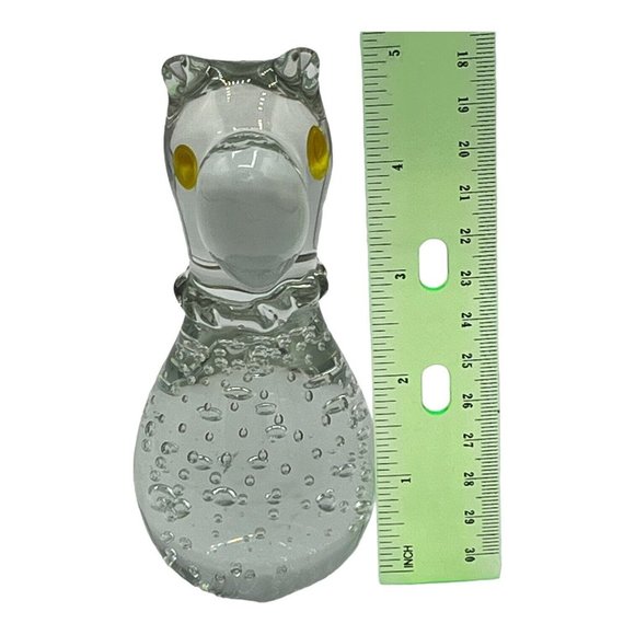 Vintage Art Circus Glass Dog Bear Clear Bullicante Paperweight Great Dane Ruffle - Picture 8 of 9